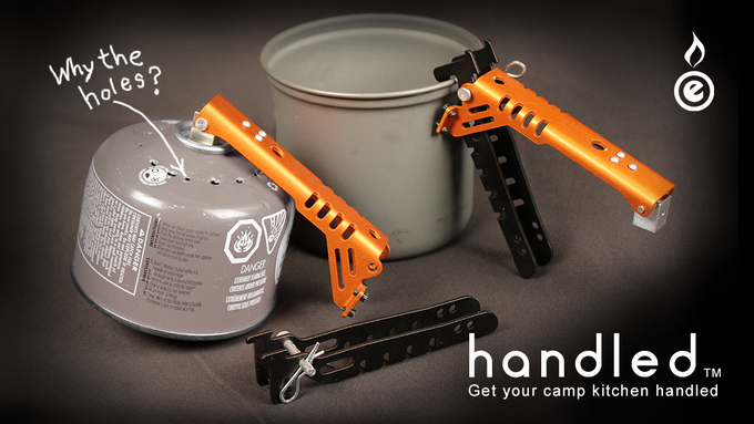 Outdoor element Handled fuel canister grip and recycle