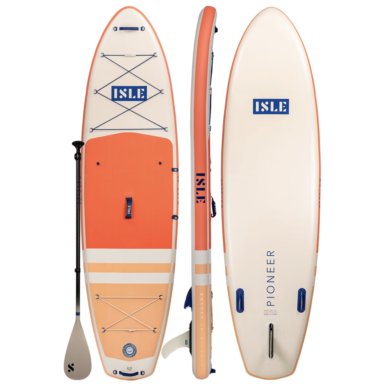 allspring dsip ii Isle Pioneer 2.0 Paddle Board - All-Around Coral / Sun iSUP Package(10' 6